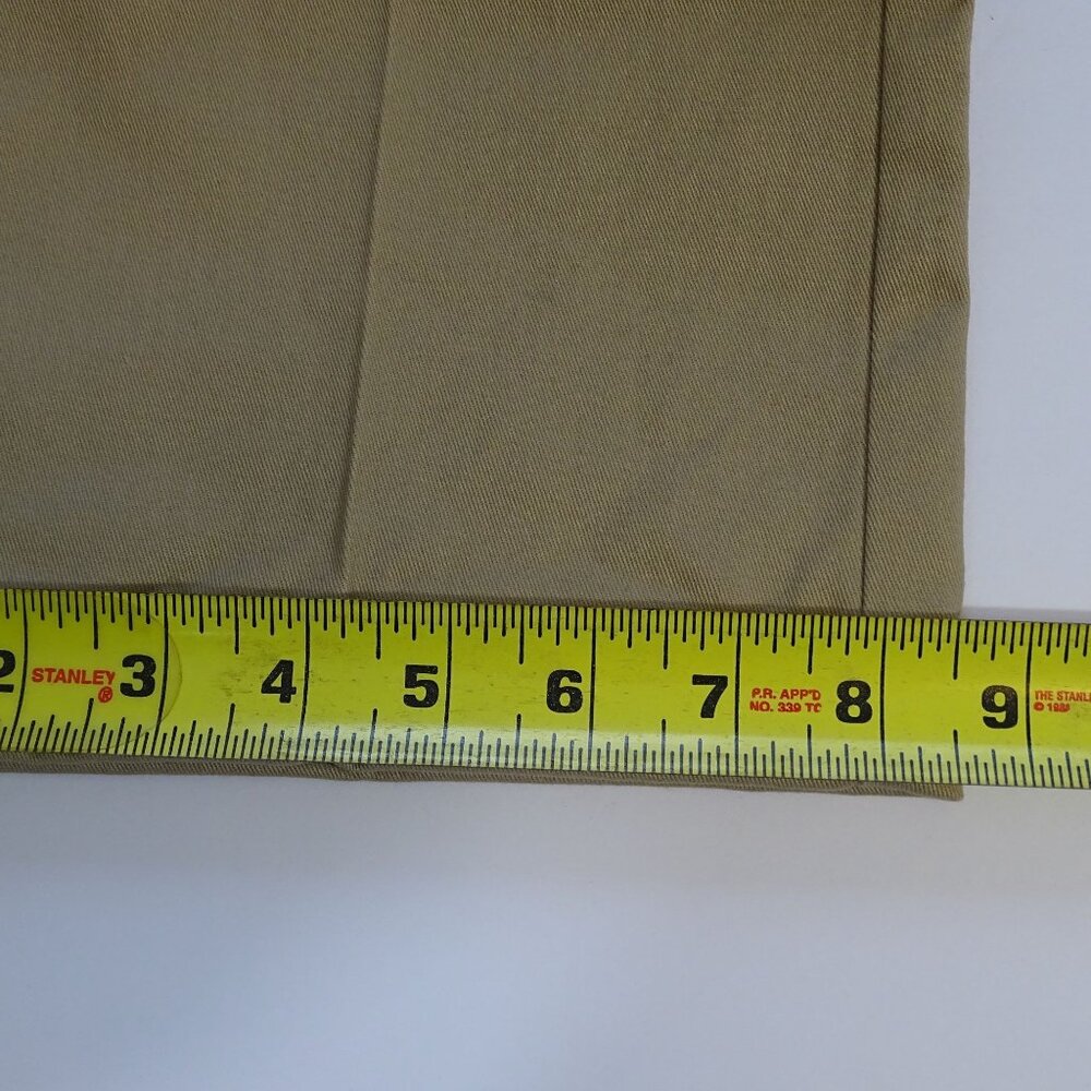 Lands End Men Khaki Flat Front Traditional Fit Chino Pants Size 34 Uniform Work - Picture 14 of 15